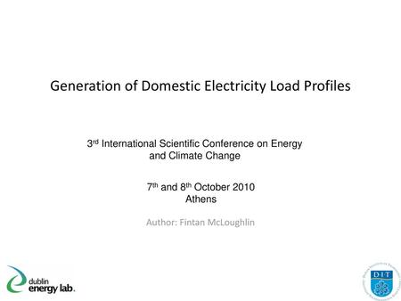 Generation of Domestic Electricity Load Profiles