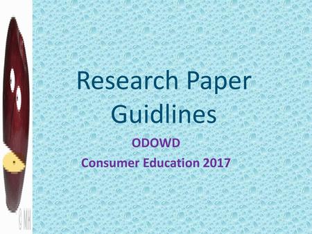 Research Paper Guidlines