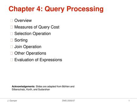 Chapter 4: Query Processing