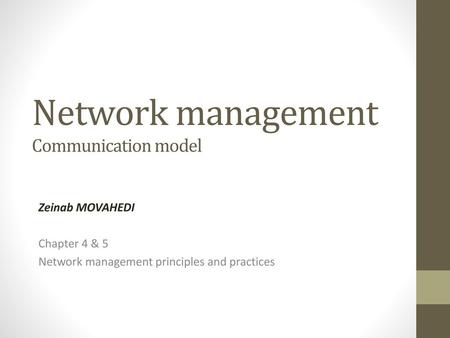 Network management Communication model