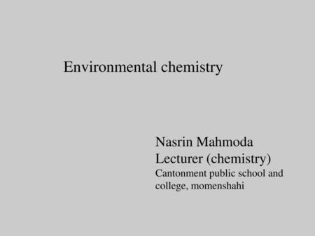 Environmental chemistry