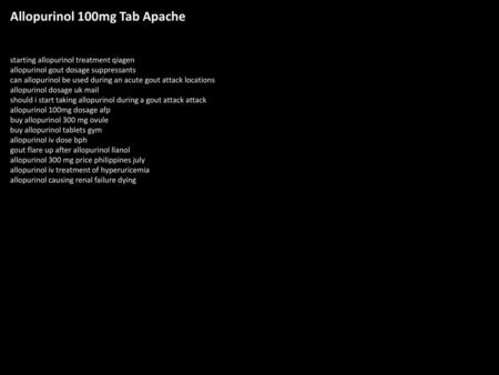 Allopurinol 100mg Tab Apache