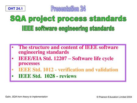 SQA project process standards IEEE software engineering standards