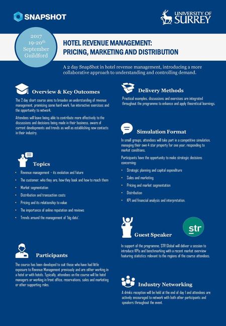 HOTEL REVENUE MANAGEMENT: PRICING, MARKETING AND DISTRIBUTION