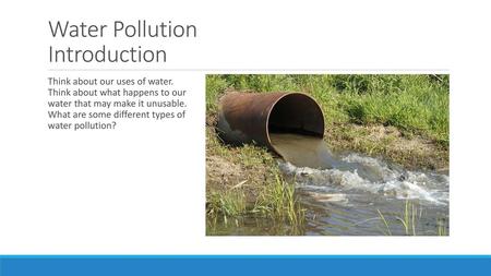 Water Pollution Introduction