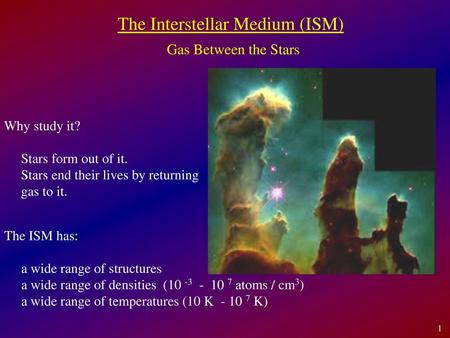 The Interstellar Medium (ISM)