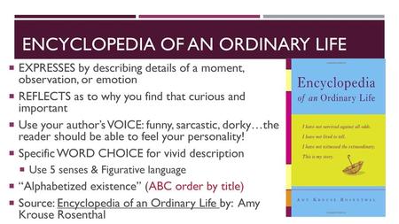 Encyclopedia of an ordinary life