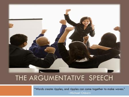 The Argumentative Speech