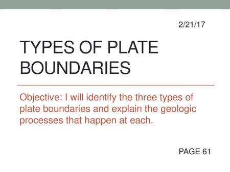 Types of plate boundaries