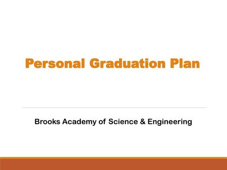 Personal Graduation Plan