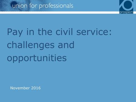 Pay in the civil service: challenges and opportunities