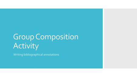 Group Composition Activity