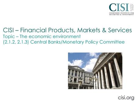 CISI – Financial Products, Markets & Services