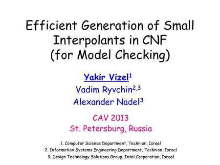 Efficient Generation of Small Interpolants in CNF (for Model Checking)