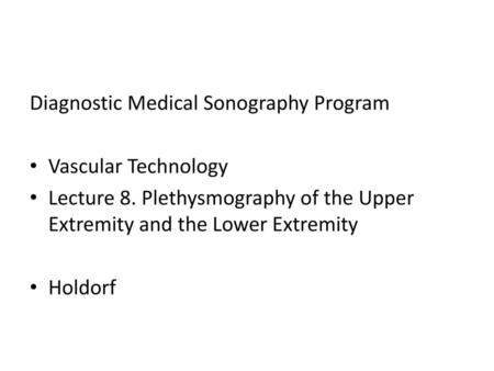 Diagnostic Medical Sonography Program