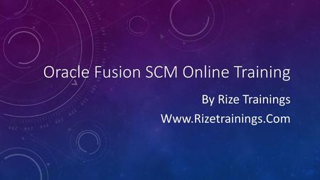 Oracle Fusion SCM Online Training