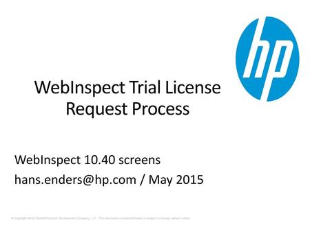 WebInspect Trial License Request Process