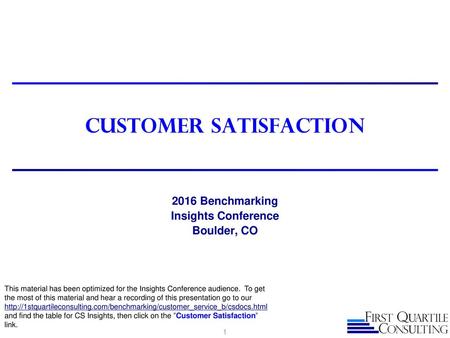 Customer Satisfaction