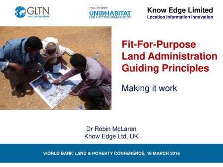 WORLD BANK LAND & POVERTY CONFERENCE, 16 MARCH 2016