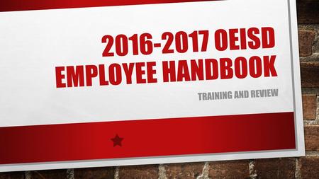 OEISD Employee handbook