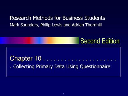 Research Methods for Business Students