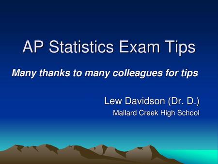 AP Statistics Exam Tips