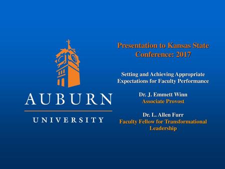 Presentation to Kansas State Conference: 2017