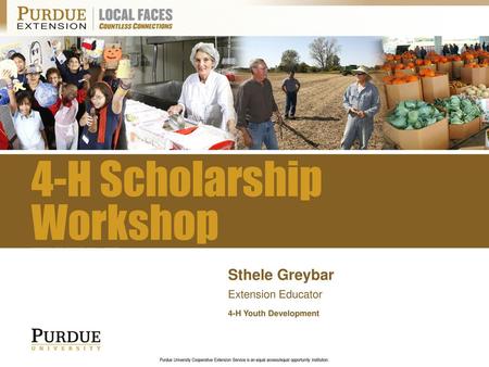 4-H Scholarship Workshop TITLE