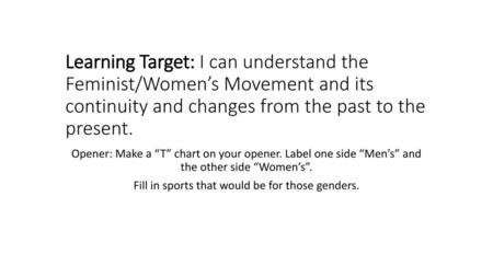 Fill in sports that would be for those genders.