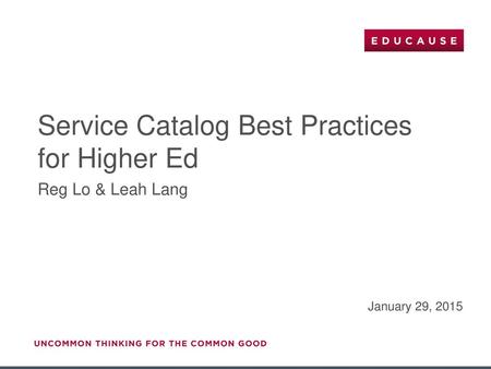 Service Catalog Best Practices for Higher Ed