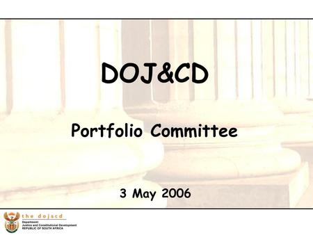 DOJ&CD Portfolio Committee