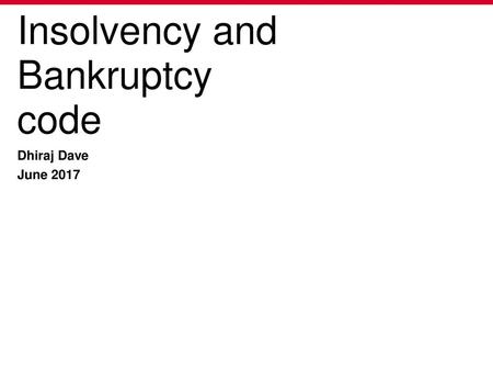 Insolvency and Bankruptcy code