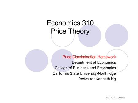 Economics 310 Price Theory