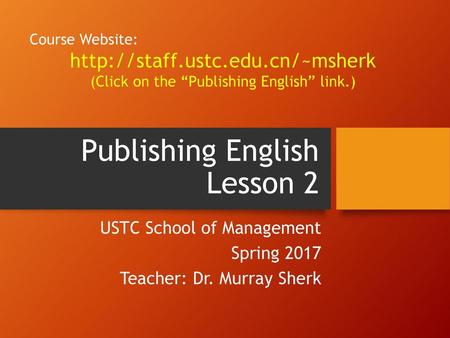 Publishing English Lesson 2