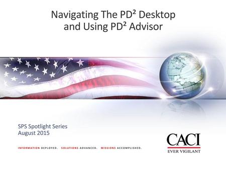 Navigating The PD² Desktop and Using PD² Advisor