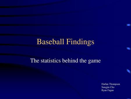 The statistics behind the game