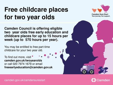 Free childcare places for two year olds