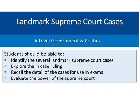 Landmark Supreme Court Cases