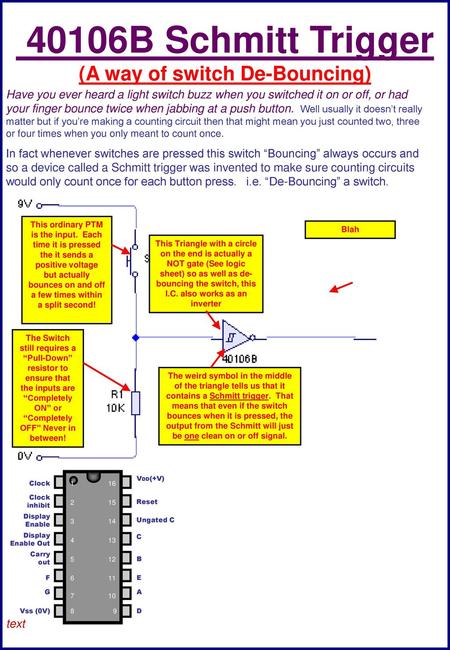 40106B Schmitt Trigger (A way of switch De-Bouncing)