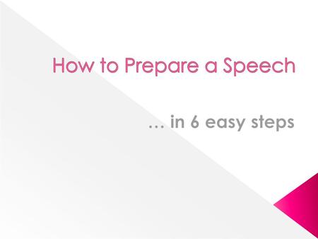 How to Prepare a Speech … in 6 easy steps.