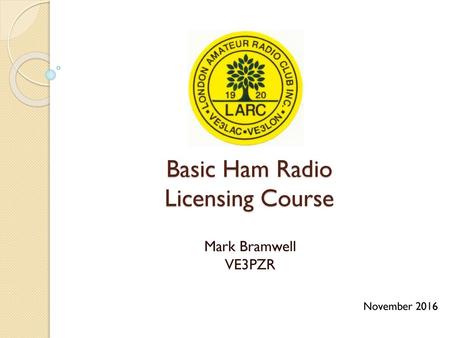 Basic Ham Radio Licensing Course