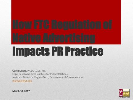 How FTC Regulation of Native Advertising Impacts PR Practice