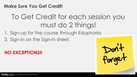 Make Sure You Get Credit!