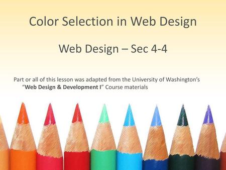 Color Selection in Web Design