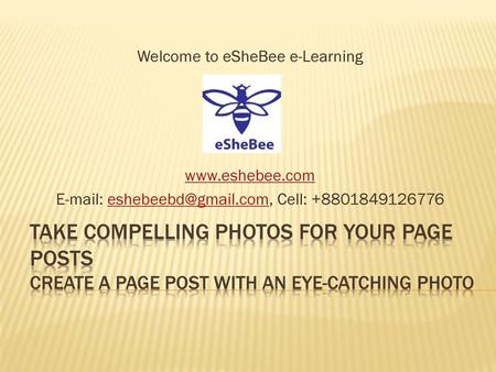 Welcome to eSheBee e-Learning