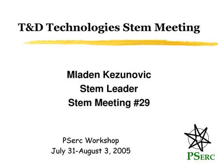 T&D Technologies Stem Meeting