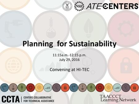 Planning for Sustainability