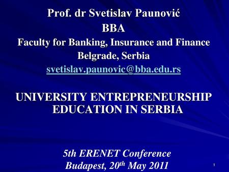 Prof. dr Svetislav Paunović BBA