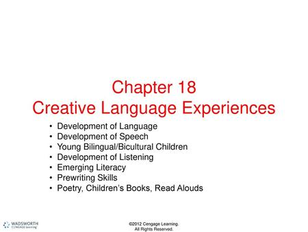 Chapter 18 Creative Language Experiences