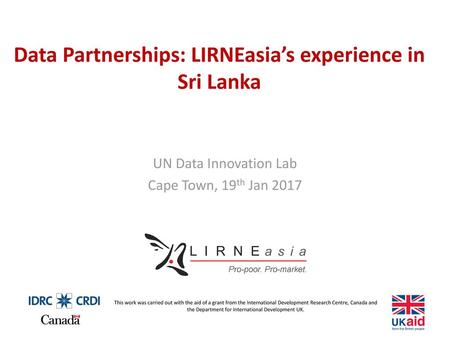 Data Partnerships: LIRNEasia’s experience in Sri Lanka